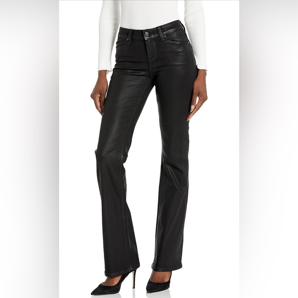 NWT- PAIGE Womens Sloane Jolene Pockets Low Rise Jeans COLOR: Black Fog SIZE: 34